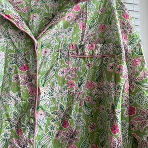 Pink & Green Lily Pulitzer Inspired Oversized Button Up Top SZ 3X